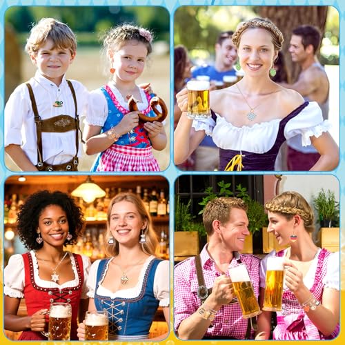 MARFOREVER 40Pcs/20 Pairs Oktoberfest Charms for Jewelry Making, Beer Theme Festival Charm German Beer Mug Pretzel Dangle Charms for Bracelet Necklace Earrings Making Accessories - style: Oktoberfest