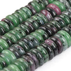 JOE FOREMAN 2x6mm Natural Green Ruby Zoisite Stone Semi-Gemstone Heishi Disc Rondelle Spacer Beads for Jewelry Making Full 15" Strand Energy Stone Healing Power - color: Green Ruby Zoisite Stone