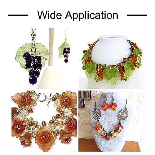 Crafans 90Pcs Frosted Acrylic Leaf Charms Spring Autumn Leaf Pendants Maple Leaves Beads Plant Petal Charms for Jewelry Making (Red) - color: Red