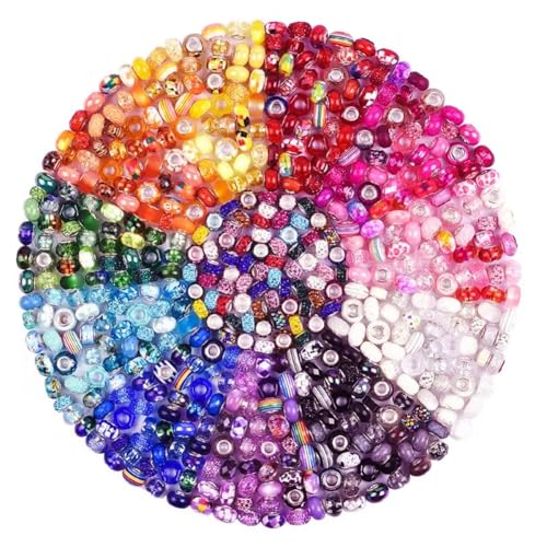 European Large Hole Spacer Charm Fairy Wands Rhinestone Craft Beads for DIY Bracelet Jewelry Making (11 Color 200 Pieces) - color: 11 Color 200 Pieces