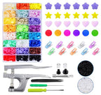 Snap Button with Snap Pliers Set,Lemonfiter 460 Sets Snap Fasteners T5 Plastic Buttons,23 Colors No-Sew Starter Button Fastener Set for Clothing Diapers Bibs Rain Coat Crafting - style: 23 Color 460 Sets
