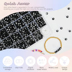 Amaney 1600pcs Black Letter Beads 4x7mm Round Acrylic Alphabet A-Z Number Star Smiley Beads and Heart Pattern for Jewelry Making - color: Black&heart, size: 7x4mm