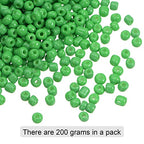 HARFINGTON 2000Pcs Small Glass Beads 6/0 4mm Loose Tiny Round Small Beads for Bracelet Earring Rings Jewelry Making, Green - color: Green