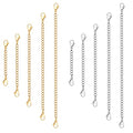 10Pcs Stainless Steel Necklace Extender Chain Links, Gold Silver Necklace Extenders for Bracelet Anklet Stainless Steel Chain Extenders for Jewelry Making 2in 3in 4in 5in 6in (5 Gold, 5 Silver) - color: Gold and Silver