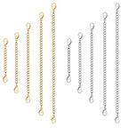10Pcs Stainless Steel Necklace Extender Chain Links, Gold Silver Necklace Extenders for Bracelet Anklet Stainless Steel Chain Extenders for Jewelry Making 2in 3in 4in 5in 6in (5 Gold, 5 Silver) - color: Gold and Silver