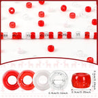 UPINS 1200Pcs Red White Pony Beads,Valentine's Glitter Pony Beads Bulk for Necklace Bracelets Earrings Jewelry Making Supplies DIY Craft Hair - color: Solid Glitter Red and White