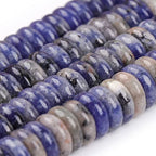 JOE FOREMAN 2x6mm Natural Blue Sodalite Jasper Stone Heishi Disc Rondelle Spacer Beads for Jewelry Making Full 15" Strand Energy Stone Healing Power Crystal - color: Blue Sodalite Jasper 2