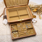 Personalized Wooden Jewelry Box, Customized Double Layer Retro Jewelry Organizer with Lock and Key for Women Girls, Birthday Gift for Her, Artners, Elders, Mom, Friends, Girlfriends and Bridesmaids