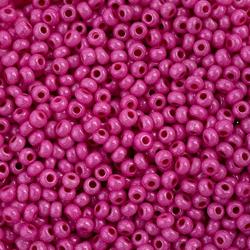 John Bead Czech Glass Seed Beads 11/0 Terra Intensive Pink, 25 Grams of DIY Jewelry Making Beads Preciosa (Jablonex) - color: Pink