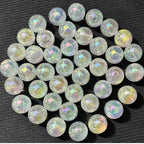 AB Color Noctilucence Acrylic Cube Bead DIY Beading Hairband Bracelets Necklace Craft Embelishment (Shiny Glitter-Round) - color: Shiny Glitter-Round