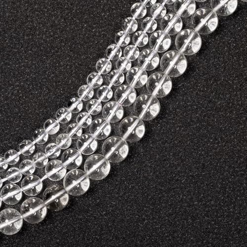 Gemstone Beads for Jewelry Making, Sold per Bag 5 Strands Inside, Clear Quartz 10mm - color: clear quartz, size: 10mm