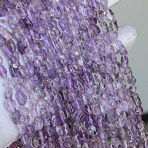 MJDCB Natural Irregular Shape Stone Beads 6-8mm Lilac Amethyst Gemstone Energy Crystal for Jewelry Making Bracelet Necklace - color: Lilac Amethyst