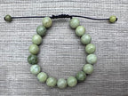 GAF TREASURES Grade A ++ Gemstone Round Bead Adjustable Bracelet 10mm, Genuine Crystal Bead Bracelet, Gift for Men & Women - color: Chinese Jade