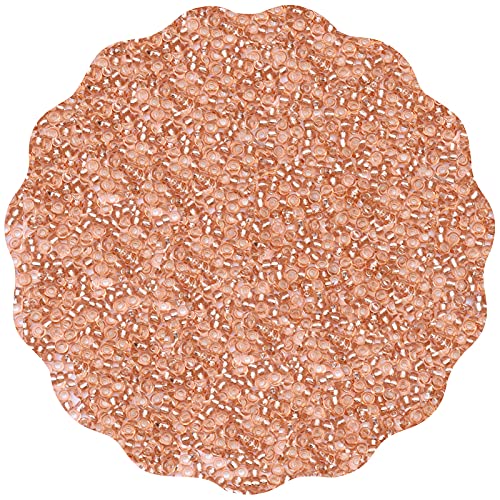 2100 Pcs Size 6/0 Glass Seed Beads, 4 mm Rose Gold Small Mini Spacer Loose Pony Beads for Jewelry Making and DIY Crafts - color: Rose Gold, size: Large
