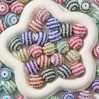 20mm Rhinestone Beads 20pcs Chunky Bubblegum Bead Beadable Pen Beads Shine Disco Ball Beadsfor Necklace Jewelry Bracelets DIY Crafts Making (ColorWhite) - color: colorwhite