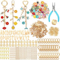 AUGSUN 439Pcs Charm Keychain Making Kit, Including 162 Charms 30 Keychain Clips Hooks 25 Extender Chains 200 Jump Rings and Jewelry Plier, Bulk Bag Charm Keychain Kit for DIY Keychains Making Craft