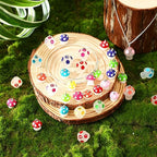 Augshy Mushroom Charms, 64 Pcs Mushroom Resin Charm Beads Ornament Glow in The Dark Pendant for DIY Bracelet Necklace Jewelry Making - style: Mushroom Style