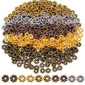 BronaGrand 500pcs Metal Daisy Spacer Beads 5mm for DIY Jewelry Making (5 Colors) - color: 5 Colors