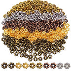 BronaGrand 500pcs Metal Daisy Spacer Beads 5mm for DIY Jewelry Making (5 Colors) - color: 5 Colors