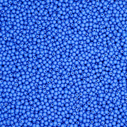 400 Pcs Dark Blue Acrylic Round Loose Beads with 1.7mm Hole, 8mm Bulk Beads Multicolor Acrylic Small Beads for Bracelets Necklaces Earring Making Supplies - color: Dark Blue, size: 8mm - 400Pcs
