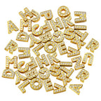 AUEAR, 52 Pack Gold A-Z 8mm Full Rhinestone Slide Charms Crystal Alphabet Letter Alloy for Bracelets Necklace Wristbands DIY Jewelry Making - color: Gold, size: 52 Pack