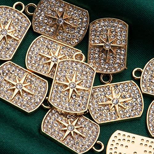Pack of 20 Rhinestone Charms Gold Plated Pendants Pave Crystal Accessories for Necklace Bracelet Jewelry Making DIY Crafting - color: (The Star of Tarot)VID61001