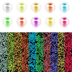 4000pcs Glow Seed Beads - 10 Colors, 3mm Luminous Glow in Dark Glass Beads for Bracelets, Necklace, Anklet, Earrings - DIY Craft