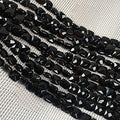 Natural Stone Beads Square Faceted Beading Black Agate Gemstone Loose Beads for Jewelry Making 2 Strands 7.9 inches - color: black agate
