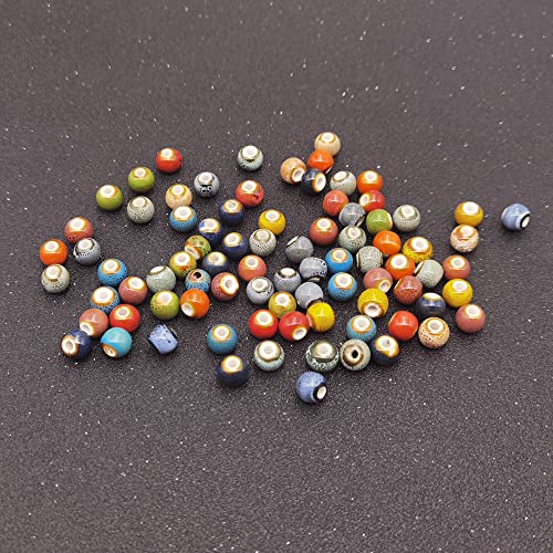 INSPIRELLE 180 Pieces Porcelain Beads Chinese Round Ceramic Beads 8mm for Handmade Jewelry Making Bracelets Necklace Making, Leopard - color: Leopard