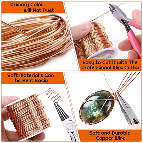 anezus 20 Gauge Jewelry Wire, 28 Yards Craft Wire Tarnish Resistant Copper Beading Wire for Jewelry Making Supplies and Crafting(Copper) - color: Copper