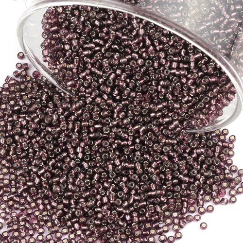 10100 Pcs Size 11/0 Glass Seed Beads, 2 mm Burgundy Small Mini Spacer Loose Pony Beads for Jewelry Making and DIY Crafts - color: Burgundy, size: Small