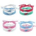 Heart Friendship Bracelets Set – Handmade Adjustable Tie-On Cotton-Acrylic Woven Bracelets – 4 Pairs (8pcs) Matching Bracelets for Couples, Best Friends, Teens & Adults - style: handmade love -8PCS