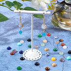 SUPERFINDINGS 36pcs 18 Materals Gemstone Cabochon 8mm Half Round Stone Cabochons Flatback Crystal Quartz Stone for Earring Necklace Jewelry Making - size: 8mm
