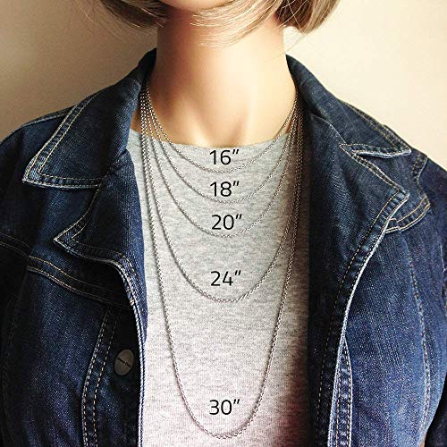 Wholesale 12 PCS Genuine Stainless Steel Fine Cable Chain Necklace Chains Bulk for Jewelry Making (26 Inch(2MM)) - color: Stainless Steel, size: 26 inch-0.079 inch