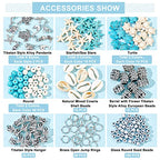 PH PandaHall 292pcs Turquoise Jewelry Making, Boho Ocean Beach Shell Bead Charms Starfish Mermaid Turtle Beads Summer Sea Dangle Pendant for Gift Bracelet Necklace Earring Anklet Craft Jewelry Making - color: Blue