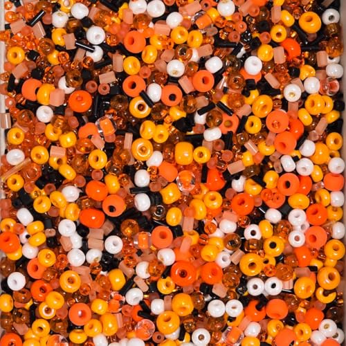 50g John Bead Bead Bar Halloween Mix Czech Glass Seed Beads for DIY Crafts Jewelry Friendship Bracelet Necklace Earrings Phonecharm Making - color: Halloween Mix