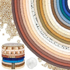 MIIIM 8000 PCS 20 Colors Neutral Clay Beads Strands, Polymer Clay Beads Kit for Bracelets Making, Vinyl Heishi 6mm, with Gold Spacers and Elastic Thread, for Bracelets Necklace - color: A-Neutral-1