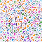 800Pcs Square Number & Heart Beads, 6x6mm Acrylic Beads for Friendship Bracelets - color: Number and Heart Beads