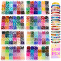 XSEINO 192 Colors 4800pcs 8mm Dream Candy Colorful Series Glass Beads Bracelet Making Kit,8 Box Different Unique Styles Crystal Bead for Making and DIY Crafts