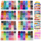 XSEINO 192 Colors 4800pcs 8mm Dream Candy Colorful Series Glass Beads Bracelet Making Kit,8 Box Different Unique Styles Crystal Bead for Making and DIY Crafts