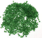 Perlin Glass Seed Beads 3mm 8/0 Round Mini Small Pony Beads 3300pcs for Making Earrings Bracelets Pendants Waist Jewelry DIY Handmade Transparent Color Kit (Pine Green) - color: Pine Green