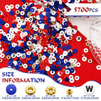 Ferraycle 5700 Pcs Fall Halloween Clay Beads Set Christmas Clay Beads Holiday DIY Jewelry Making Kits for Bracelet Necklace Earring(Red, Blue, White) - color: Red, Blue, White