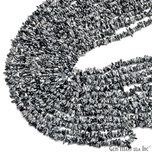 GM GemMartUSA Black Onyx Natural Raw Chip Beads Strands | Semi-Precious | AAA+ Quality 1 Strand 34” | DIY Bracelet Jewelry Making, Healing Crystal Craft| 4-6mm - Black Color Gemstones (CHBO-70001) - color: Black Onyx (CHBO-70001)