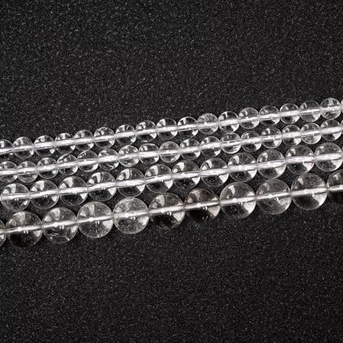 Gemstone Beads for Jewelry Making, Sold per Bag 5 Strands Inside, Clear Quartz 4mm - color: clear quartz, size: 4mm