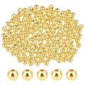 PH PandaHall 200pcs 5mm 18K Gold Beads Long-Lasting Bracelet Beads Round Smooth Spacer Beads Seamless Loose Ball Beads for Summer Hawaii Stackable Necklace, Bracelet, Earring Making - size: 5mm