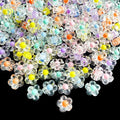 200pcs 12mm Flower Acrylic Beads Mix Candy Colors Flower Plastic Pastel Beads for DIY Crafts Braids Bracelet Earring Jewelry Making