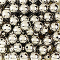 90 Round Silver Acrylic Beads 14mm Diameter with 2.4mm Hole - color: Silver, size: 14mm