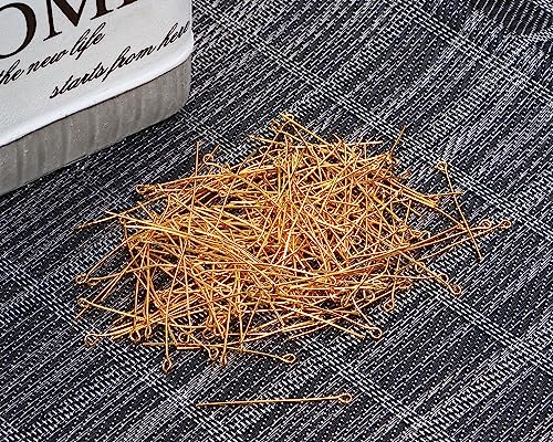 Shapenty 200PCS Mini Metal Wire Eyepins Beading Small Open Eye Head Pins Needles Bulk for DIY Craft Bead Earring Pendant Necklace Bracelet Jewelry Charm Finding Making (40mm/1.57Inch, Gold) - color: Gold, size: 40 mm