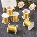 Pandahall 125 Feet Tarnish Resistant Copper Wire 26 Gauge Jewelry Beading Craft Wire for Jewelry Making (Golden)