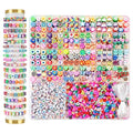 richginker 2300pcs Polymer Clay Beads Bracelet Making Kit, 24 Style Cute Fun Beads for Friendship Bracelets Letter Beads Charms Kit for Jewelry Making DIY Arts and Crafts Birthday Gifts Toys for Kids - color: 1#Clay Beads